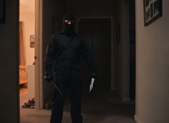 Home invader in a suburban house